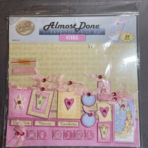 New Paper Pizazz Scrapbook Page Kit Princess Castle Bows Crowns